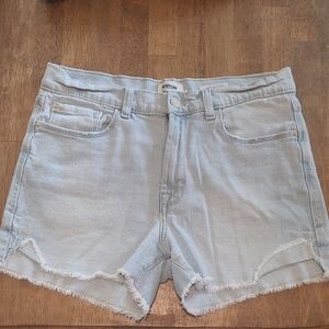 Kensie Shorts Blue Jean Shorts with Distressed Details